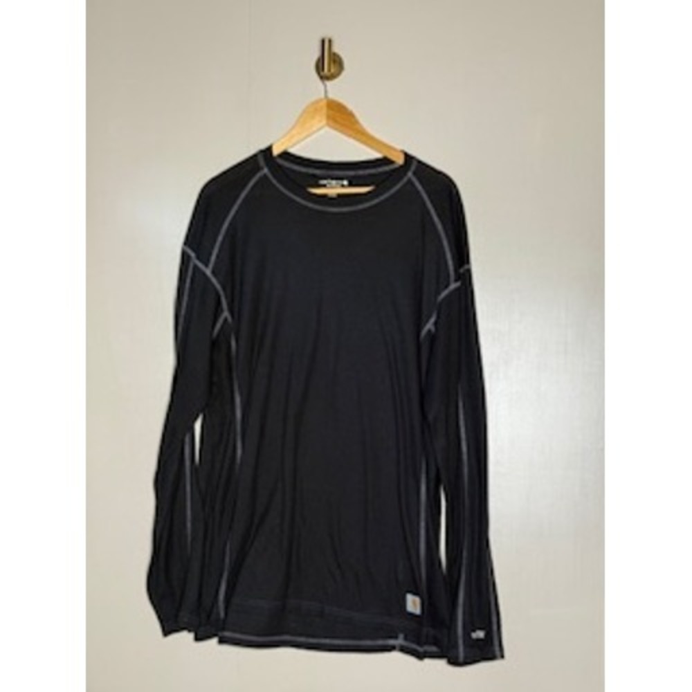 Carhartt Force Mens 3XL Black Waffle Knit Thermal Long Sleeve Shirt FastDry Base
